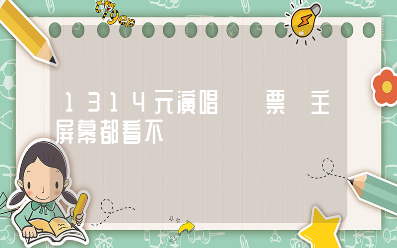 1314元演唱會門票連主屏幕都看不見插圖