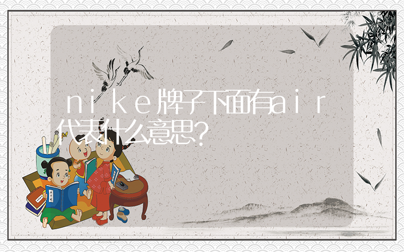 nike牌子下面有air代表什么意思？插圖