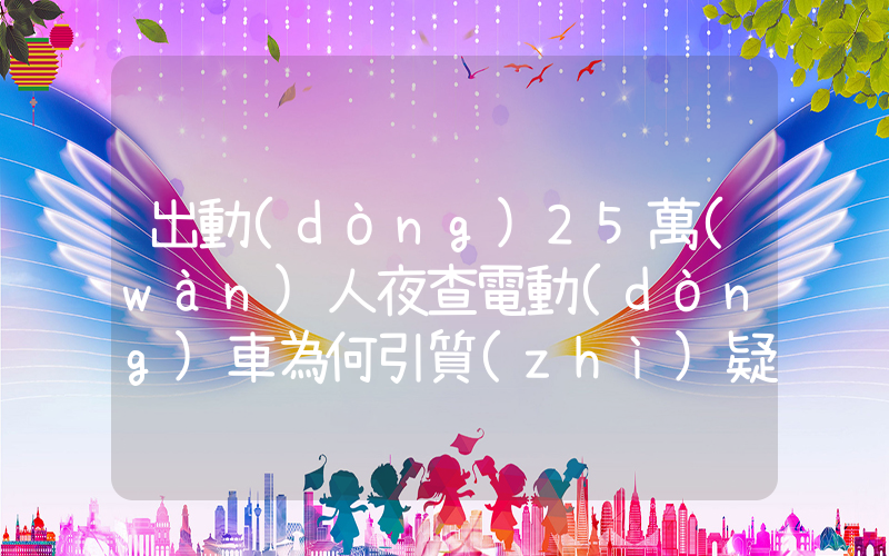 出動(dòng)25萬(wàn)人夜查電動(dòng)車為何引質(zhì)疑插圖
