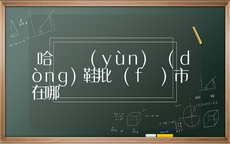 哈爾濱運(yùn)動(dòng)鞋批發(fā)市場在哪插圖
