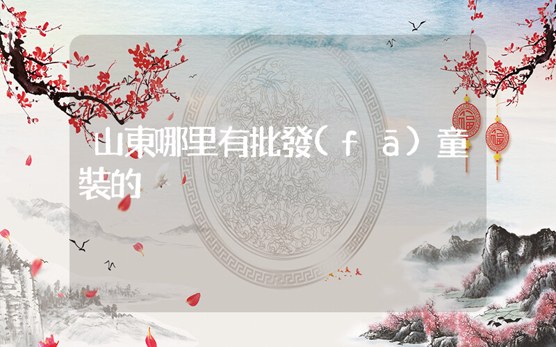 山東哪里有批發(fā)童裝的插圖