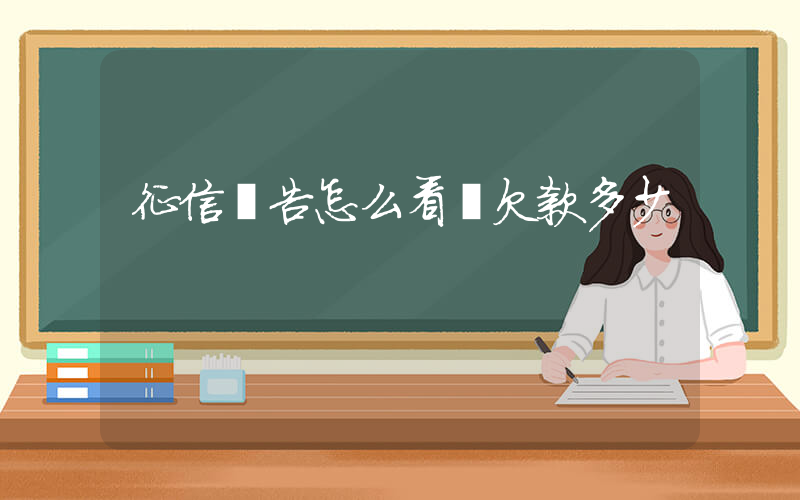 征信報告怎么看總欠款多少插圖