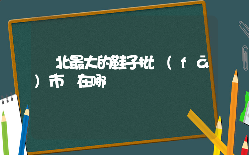 東北最大的鞋子批發(fā)市場在哪插圖