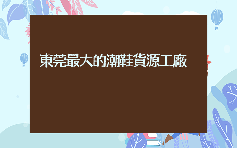 東莞最大的潮鞋貨源工廠插圖