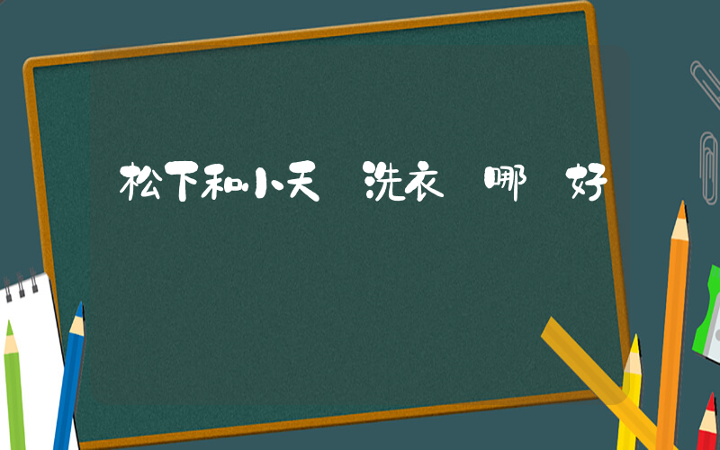 松下和小天鵝洗衣機哪個好插圖