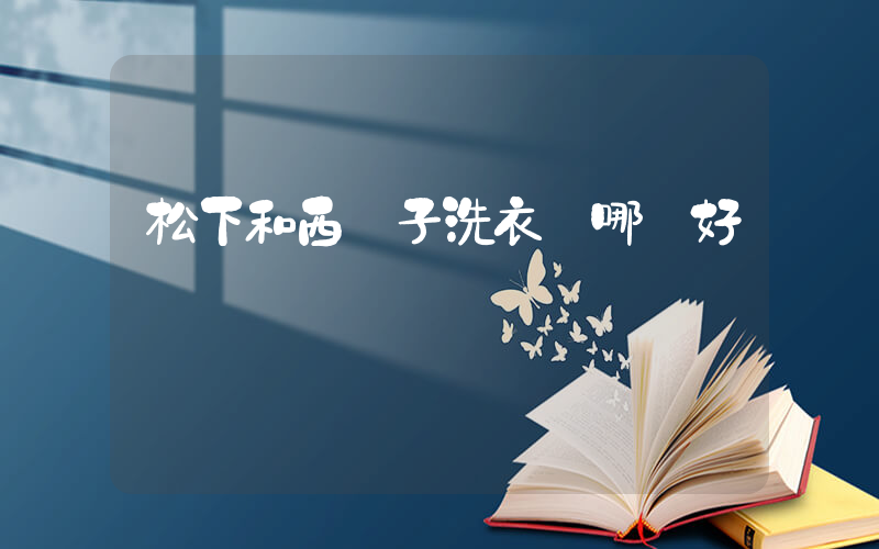 松下和西門子洗衣機哪個好插圖