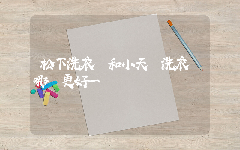 松下洗衣機和小天鵝洗衣機哪個更好一點插圖