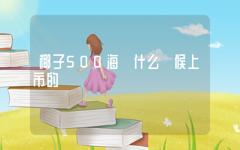椰子500海鹽什么時候上市的插圖