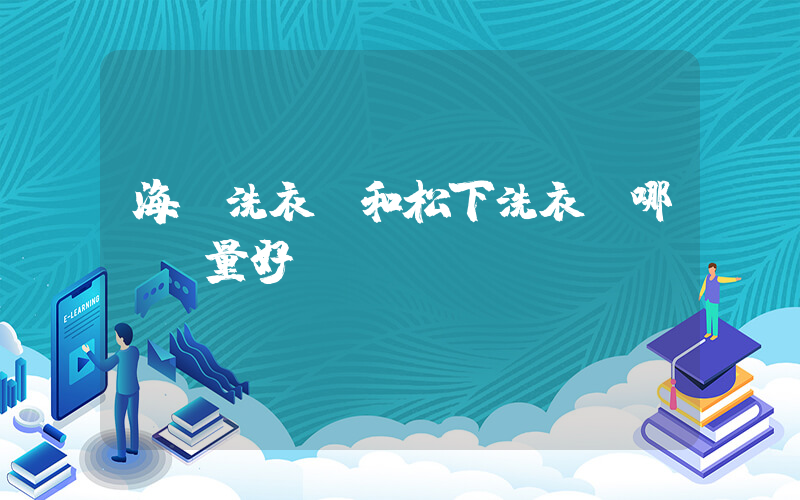 海爾洗衣機和松下洗衣機哪個質量好插圖