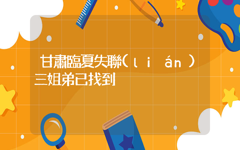 甘肅臨夏失聯(lián)三姐弟已找到插圖