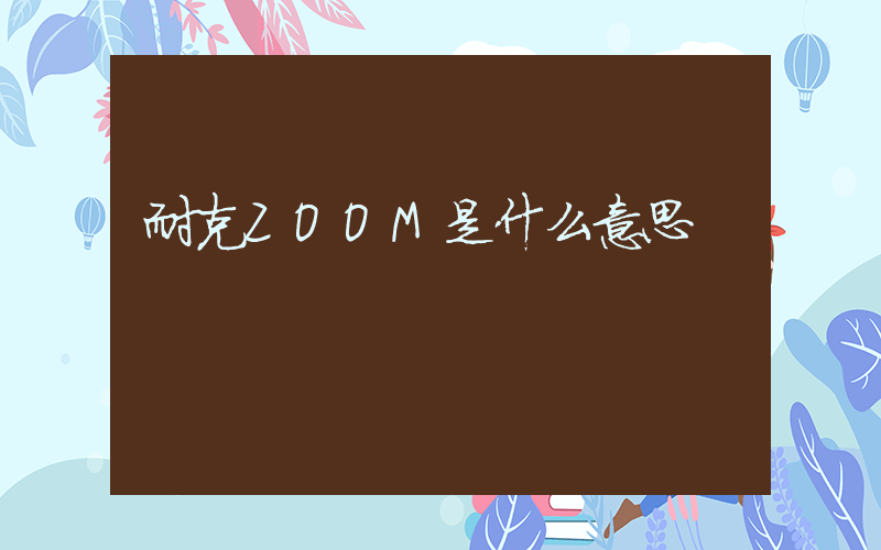 耐克ZOOM是什么意思插圖