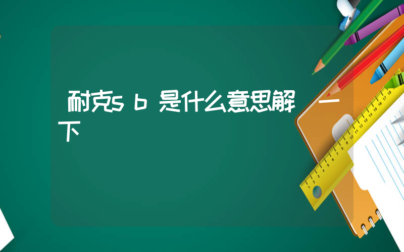 耐克sb是什么意思解釋一下插圖
