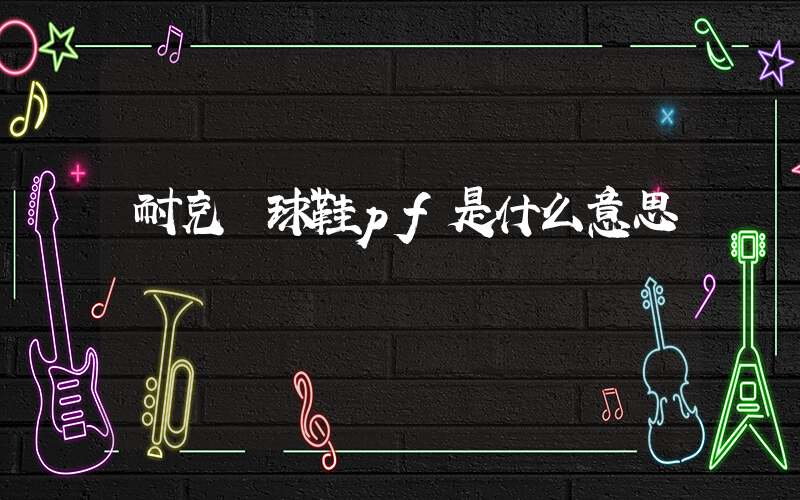 耐克籃球鞋pf是什么意思插圖