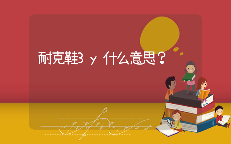 耐克鞋3y什么意思？插圖