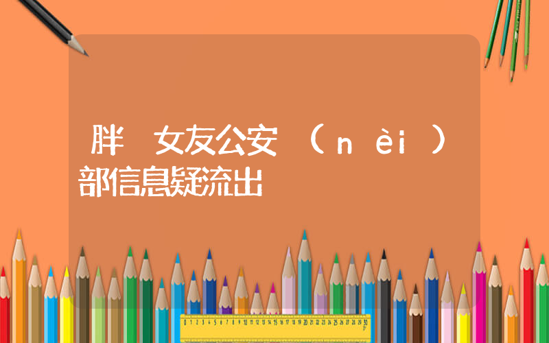 胖貓女友公安內(nèi)部信息疑流出插圖