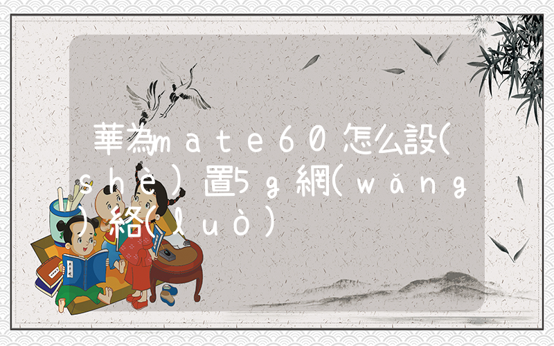 華為mate60怎么設(shè)置5g網(wǎng)絡(luò)插圖