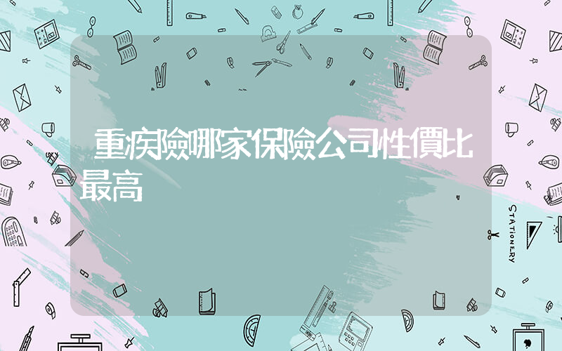 重疾險哪家保險公司性價比最高插圖
