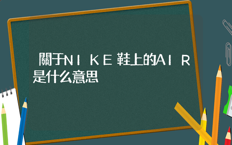 關于NIKE鞋上的AIR是什么意思插圖