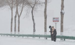 鶴崗暴雪破紀(jì)錄：乘客雪中推公交縮略圖